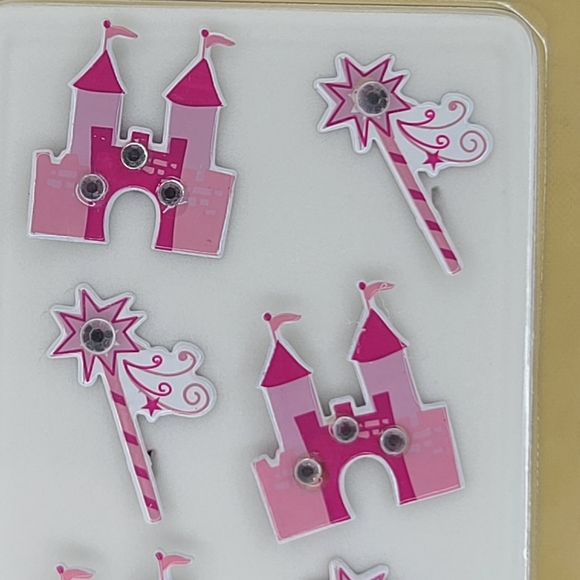 The Paper Studio Spare Parts Princess Brads 6 pcs Princess Icon w/Gems Brads - Picture 5 of 8